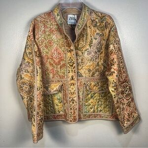 Zara Women's Multicolor Patchwork Utility Jacket Size M
